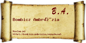 Bombicz Ambrózia névjegykártya